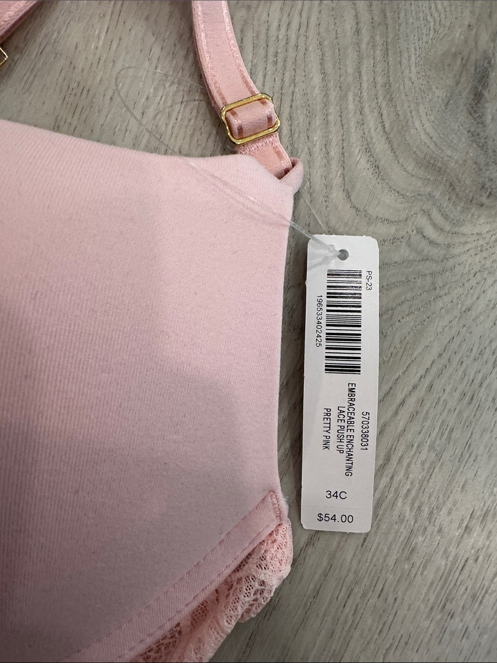 Soma Embraceable Enchanting Lace Push Up Bra 34C Pretty Pink NWT - Picture 2 of 4